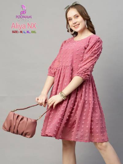 Aliya Nx By Poonam Designer Georgette Flared Short Top Collection